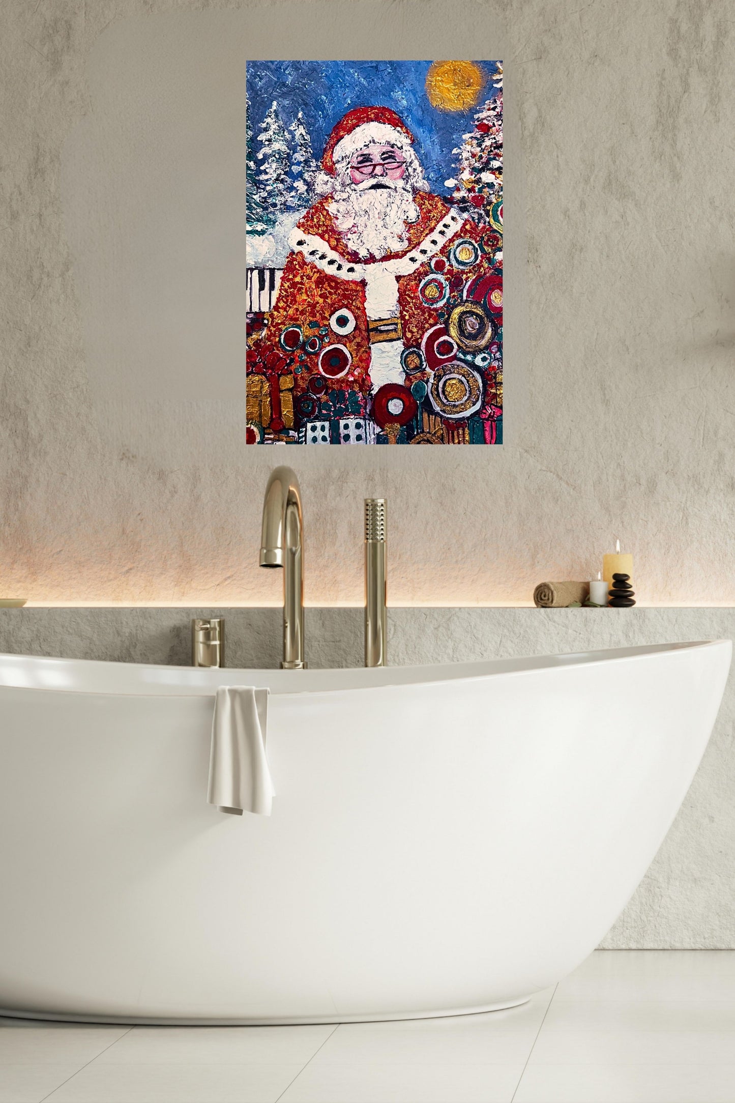 Santa's Magic | Vintage Style Christmas| Giclee Paper- Wood- Metal- Canvas