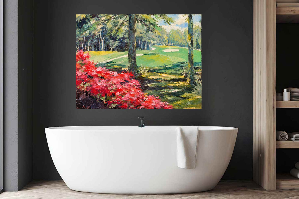 Azaleas Along the Fairway | Southern Golf Course Art | Giclée Paper • Wood • Metal • Canvas