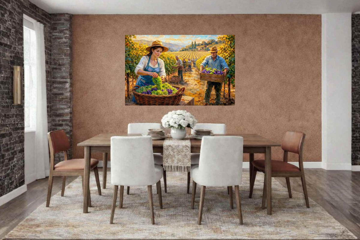 French Vineyard Harvest | Wine Country Art | Giclée Paper • Canvas • Birch Wood • Metal Panels