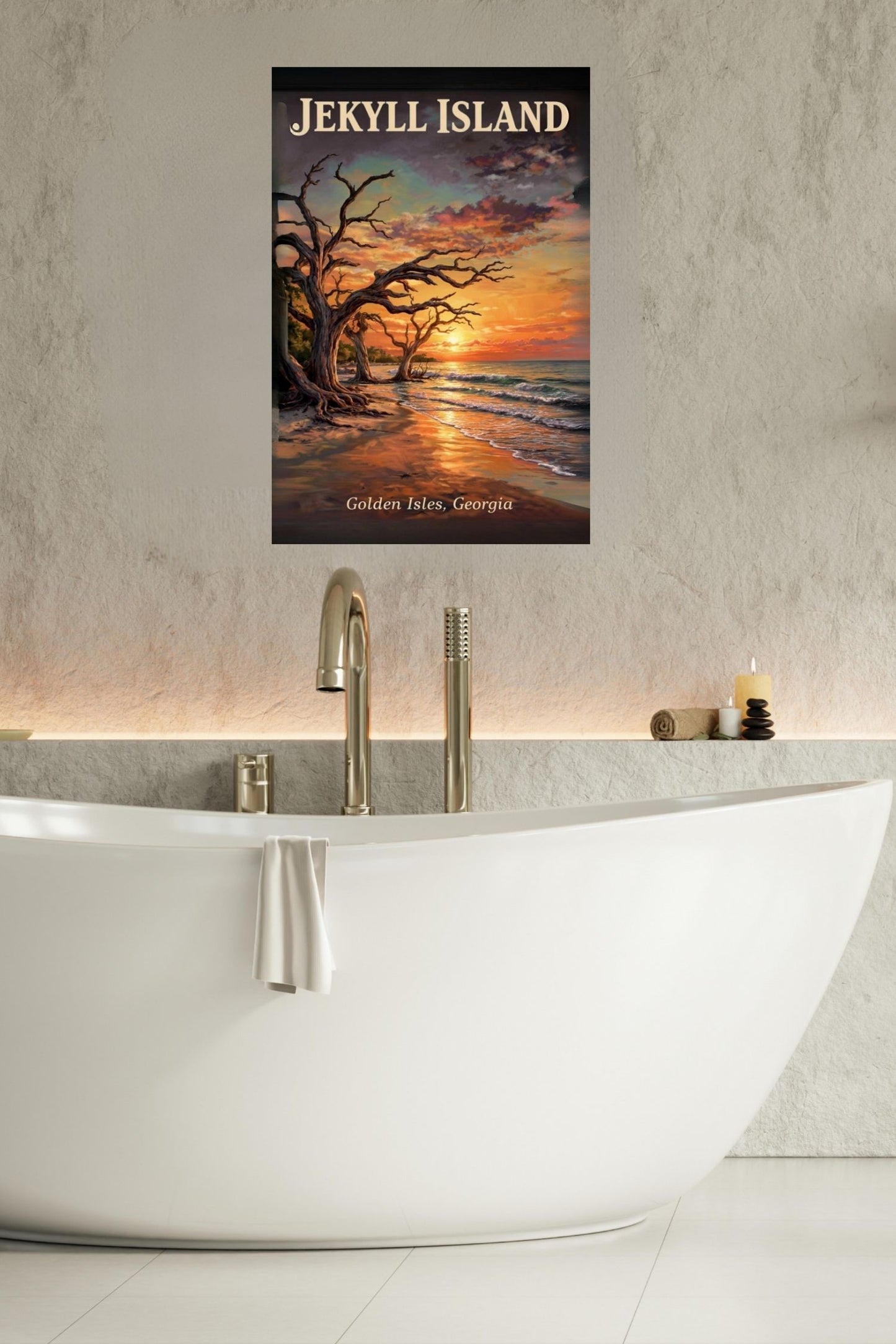 Jekyll Island |Driftwood Print| Beach at Sunrise| Ocean Beach Art Print| Travel Poster| Giclee Paper- Wood- Metal- Canvas