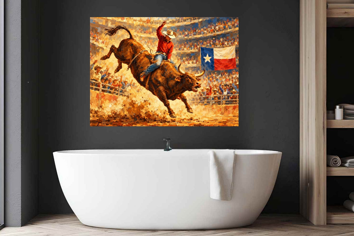 Bull Riding Rodeo Houston| Prints, Canvas, Wood, or Metal Art