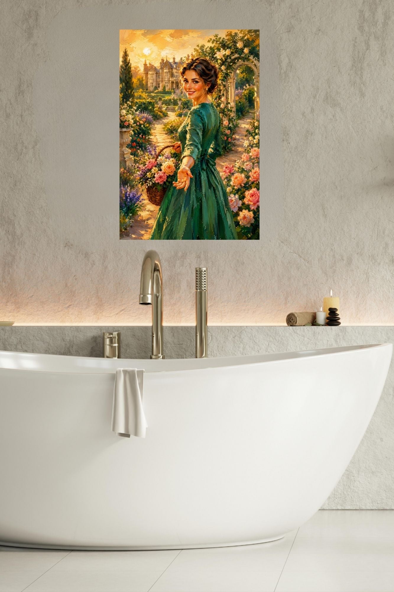 Join Me in my Garden | Romantic Garden Path | Impressionist Garden Wall Art | Giclée Paper • Wood • Metal • Canvas