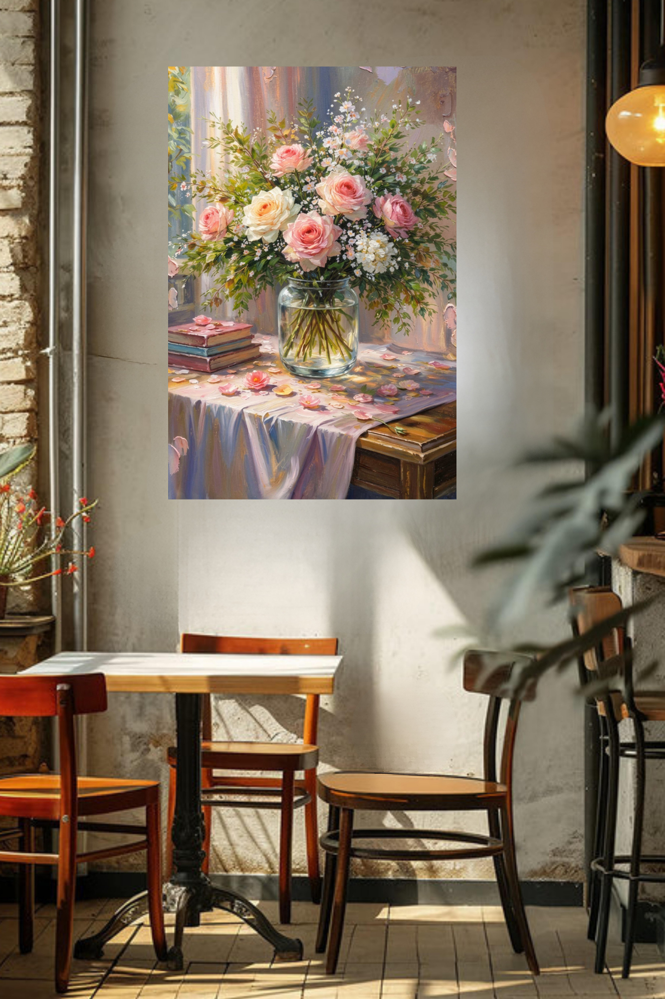 Soft Bouquets and Sunlight Serenity| Floral Print| Romantic Pink Roses in the Sunlight| Giclee Paper- Wood- Metal- Canva
