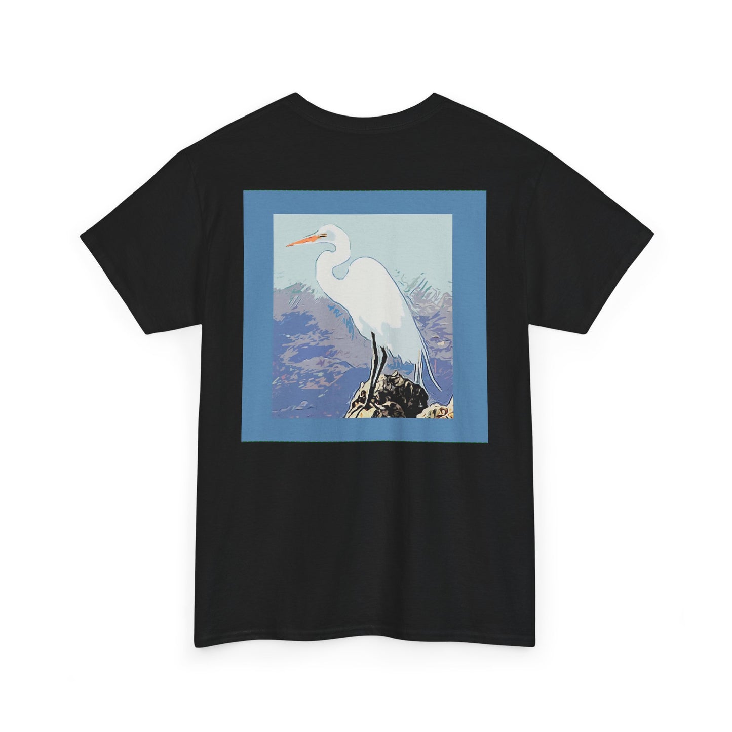 White Egret- Amazing Unisex Heavy Cotton Short Sleeve Tee Shirts!