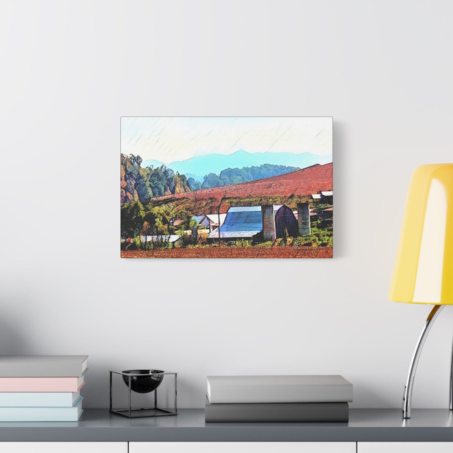 Ashville Mountain Farm - Art- Gallery Wrapped- Satin Stretched Canvas Gallery Wraps - No Frame Needed