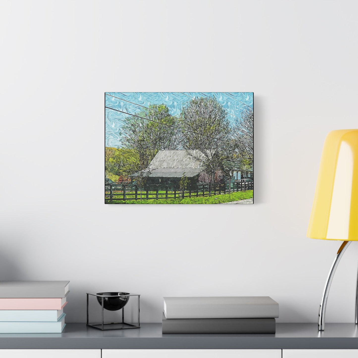 Farm Building- Art- Gallery Wrapped- Satin Stretched Canvas Gallery Wraps - No Frame Needed