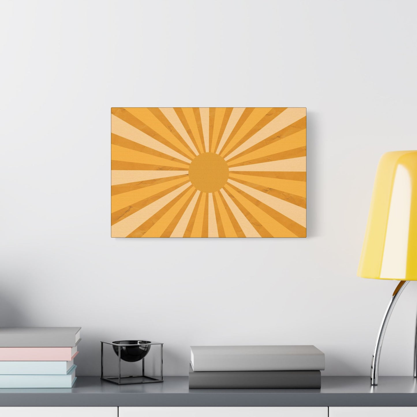 Retro Sun Art- Gallery Wrapped- Satin Stretched Canvas Gallery Wraps - No Frame Needed