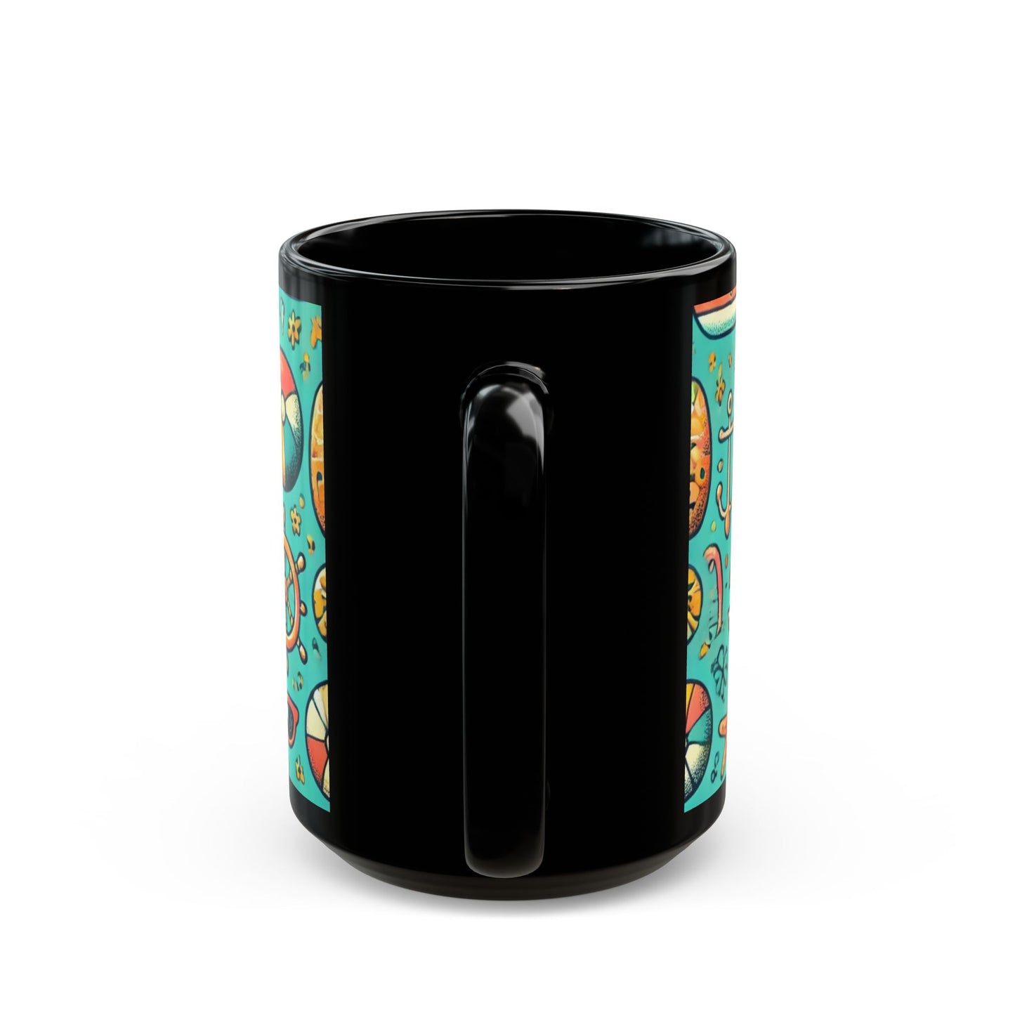 By the Sea- 11 oz or 15 oz Ceramic Black Mugs