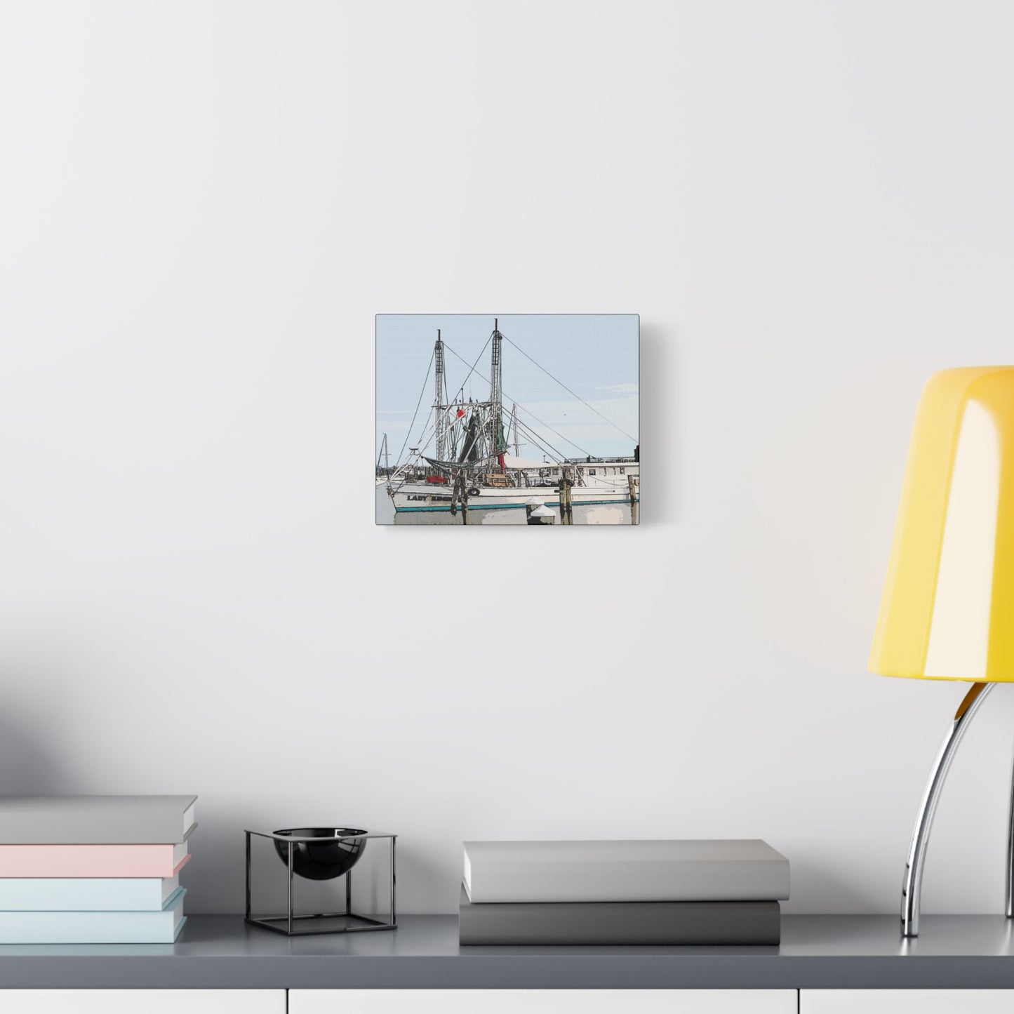 Shrimp Boat Art- Gallery Wrapped- Satin Stretched Canvas Gallery Wraps - No Frame Needed