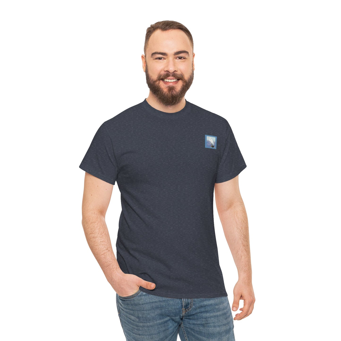 White Egret- Amazing Unisex Heavy Cotton Short Sleeve Tee Shirts!