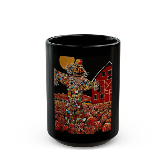 Scary Scarecrow - 11 oz or 15 oz Ceramic Black Mugs