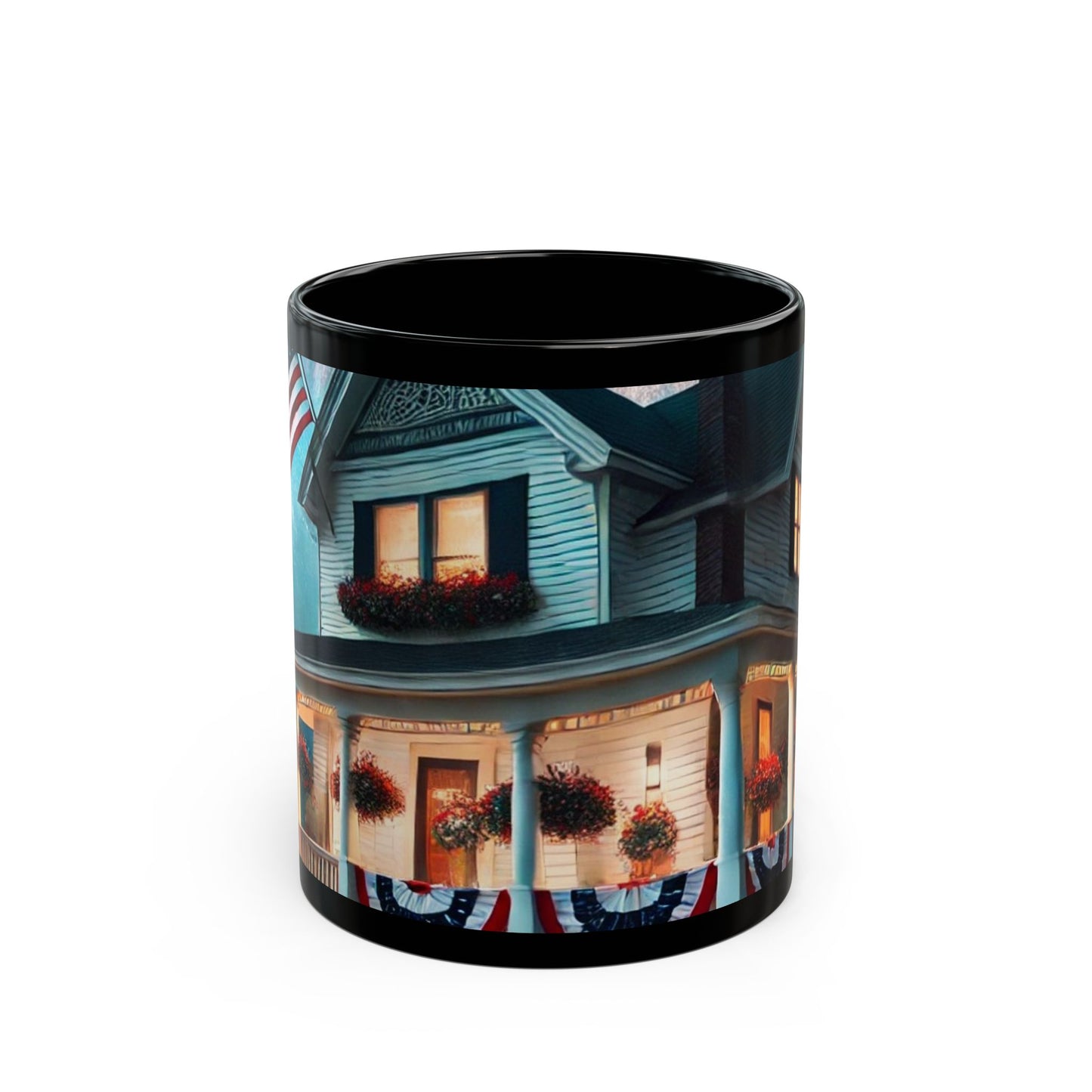 Celebrate USA- 11 oz or 15 oz Ceramic Black Mugs