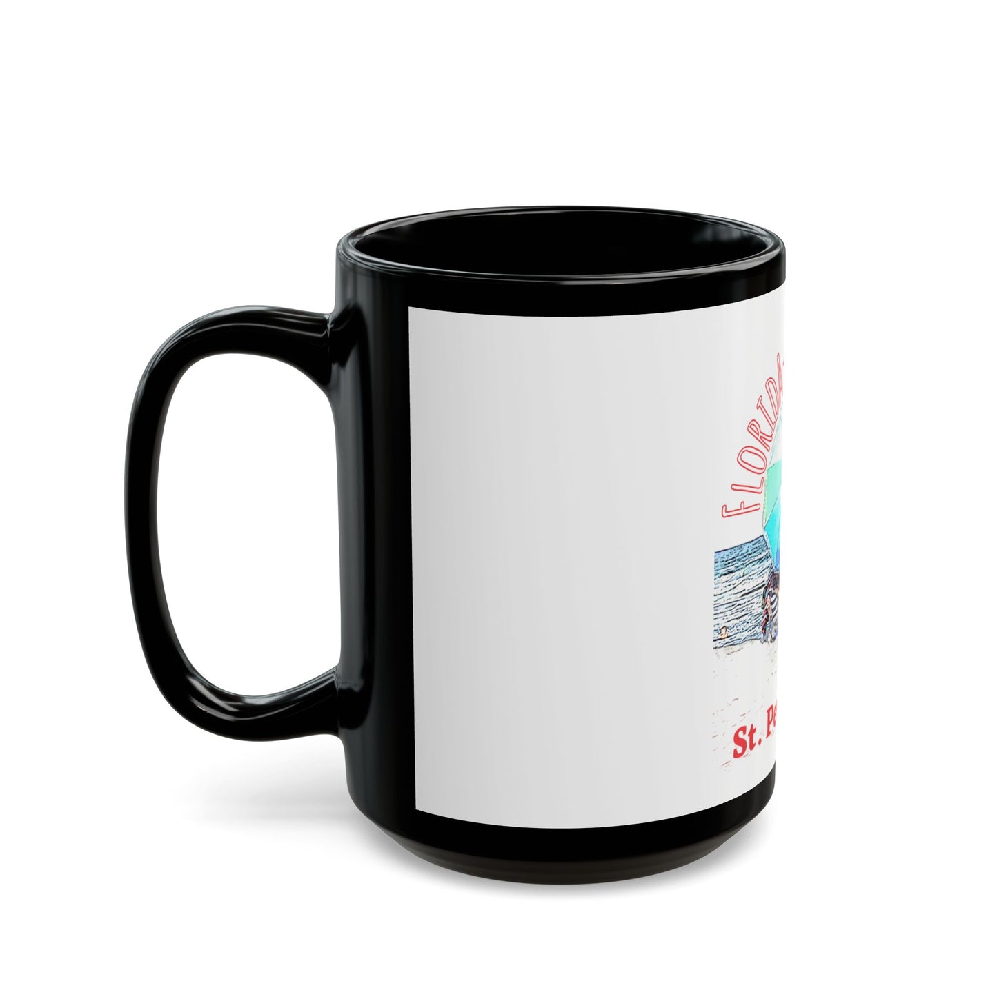 Florida Vacation - St. Petersburg- 11 oz or 15 oz Ceramic Black Mugs