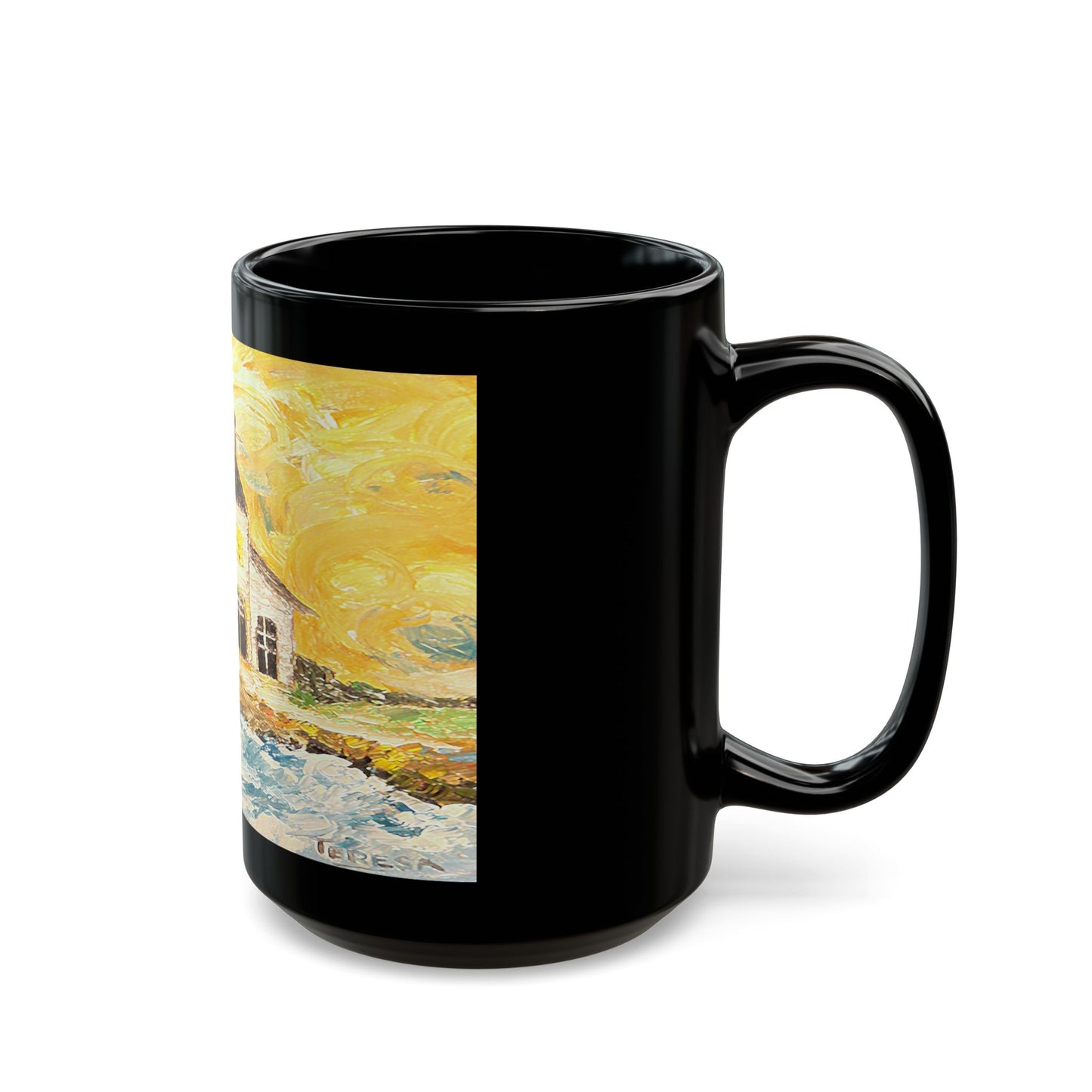 Coastal Church- 11 oz or 15 oz Ceramic Black Mugs