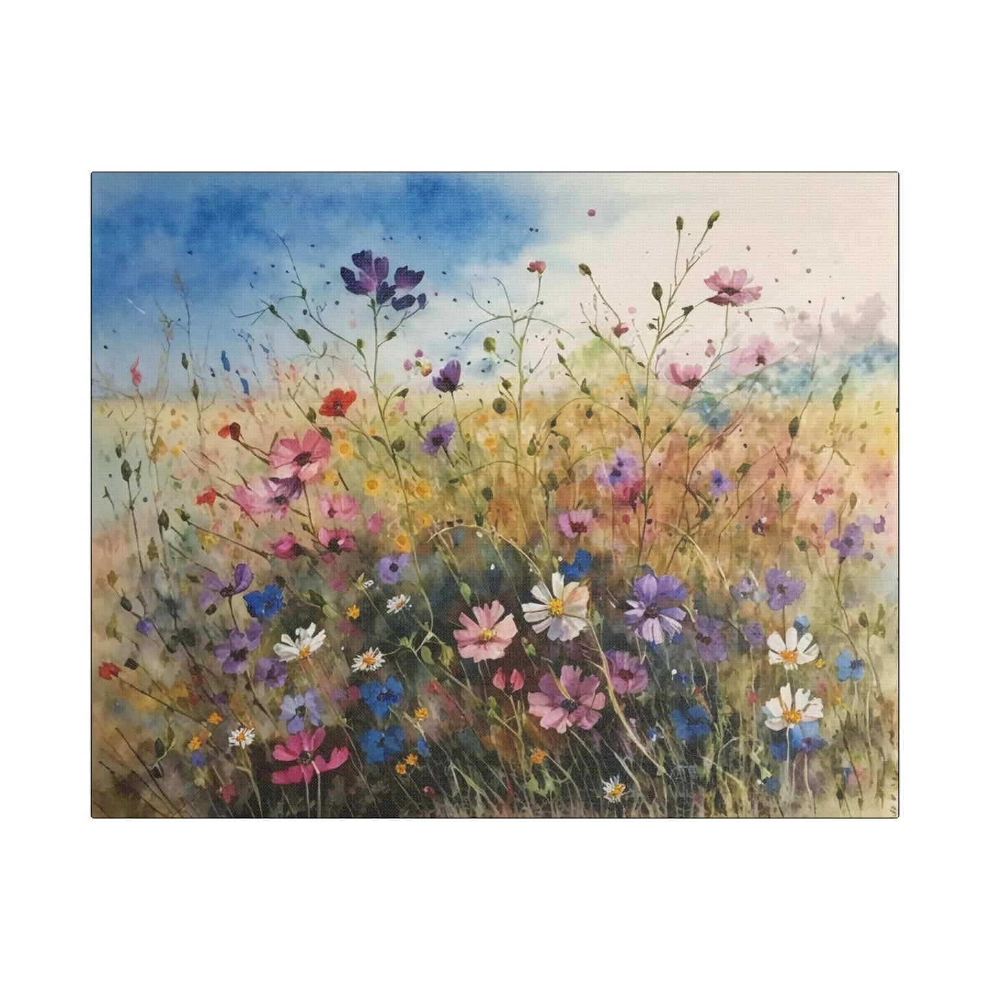 Wildflower Morning- Art- Gallery Wrapped- Satin Stretched Canvas Gallery Wraps - No Frame Needed