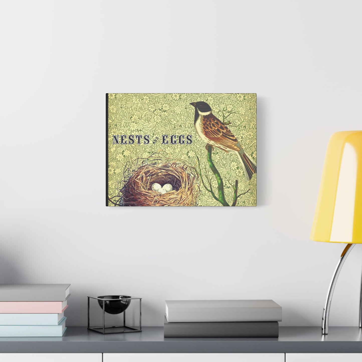 Nest and Bird Art- Gallery Wrapped- Satin Stretched Canvas Gallery Wraps - No Frame Needed