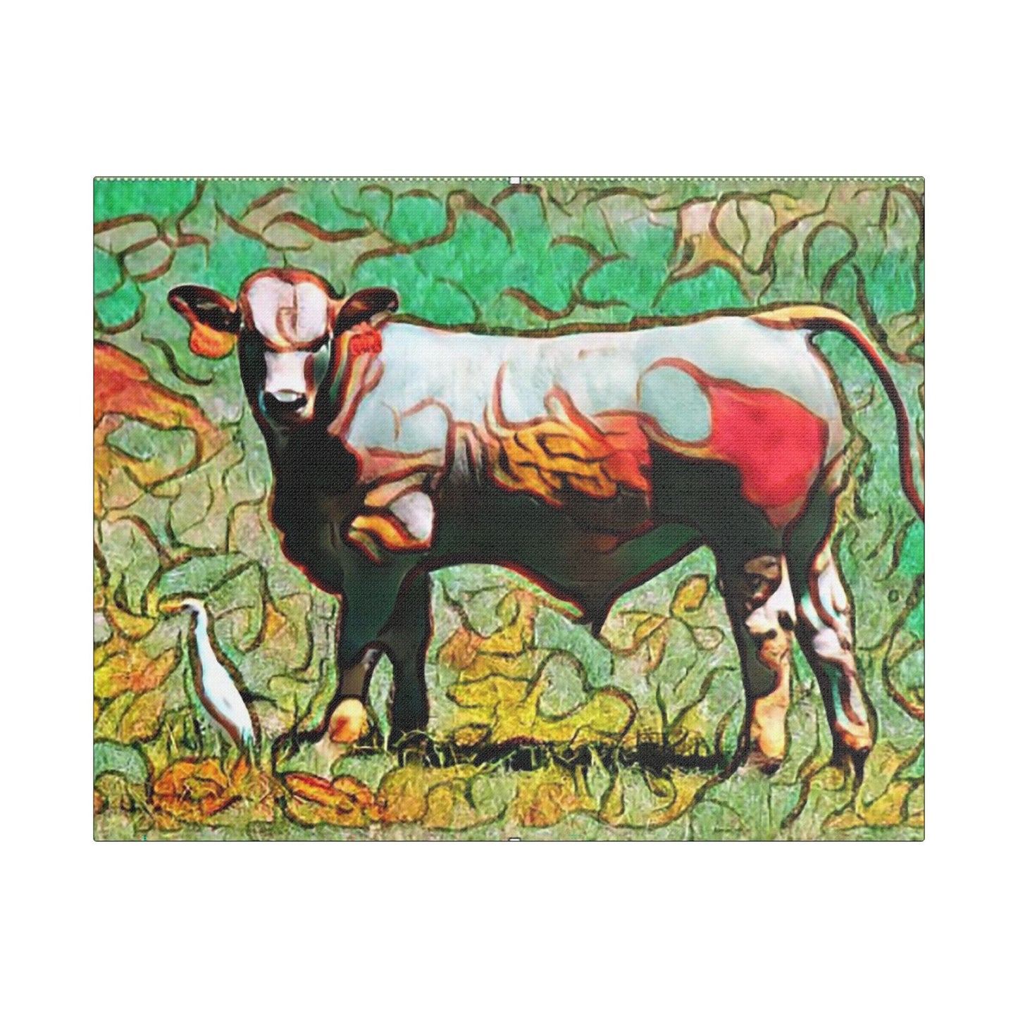 The Cow and Egert- Art- Gallery Wrapped- Satin Stretched Canvas Gallery Wraps - No Frame Needed