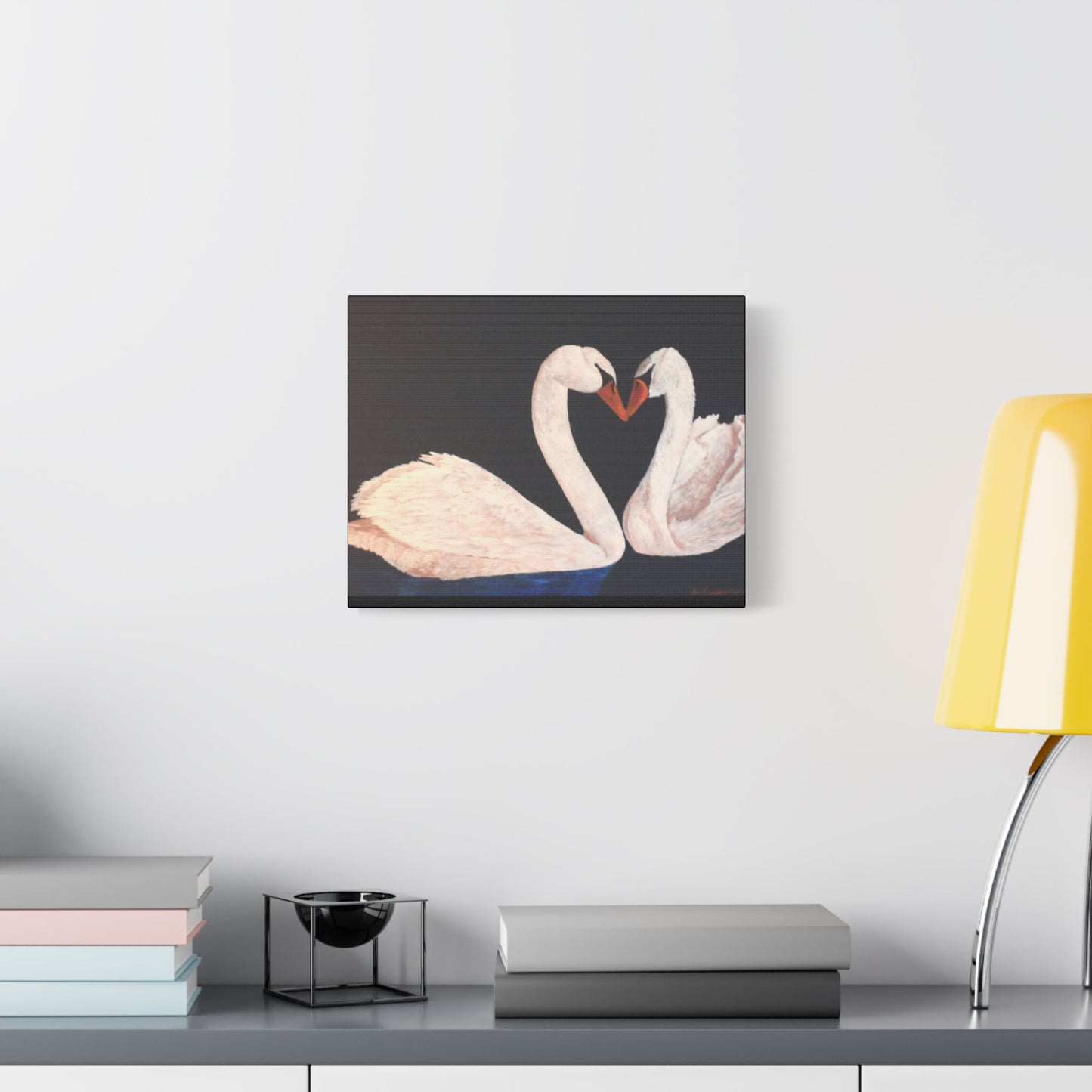 Peaceful Swans- Art- Gallery Wrapped- Satin Stretched Canvas Gallery Wraps - No Frame Needed