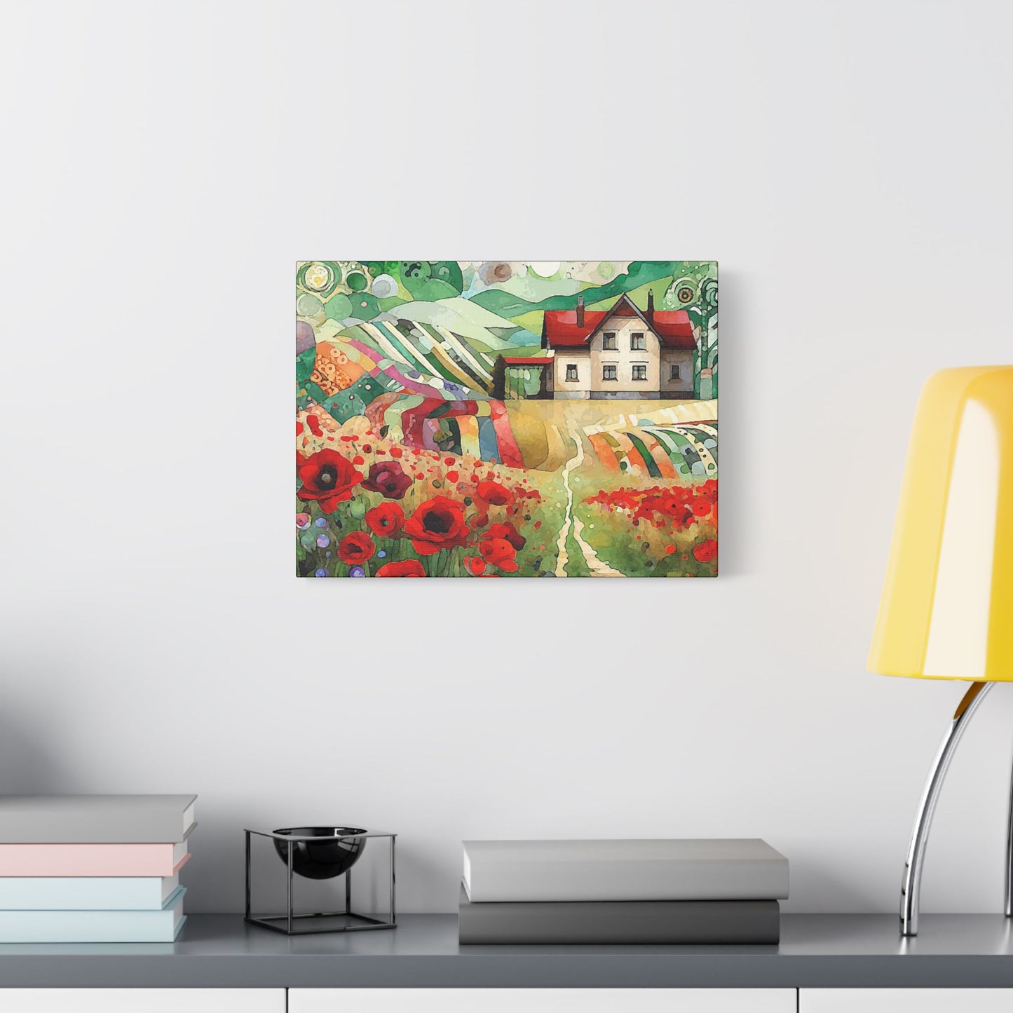 Poppy Hill House- Art- Gallery Wrapped- Satin Stretched Canvas Gallery Wraps - No Frame Needed