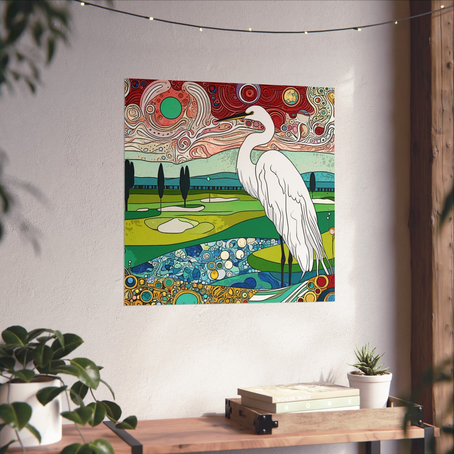 Florida Egret Art- Giclée Technique Fine Art Posters- No Frame