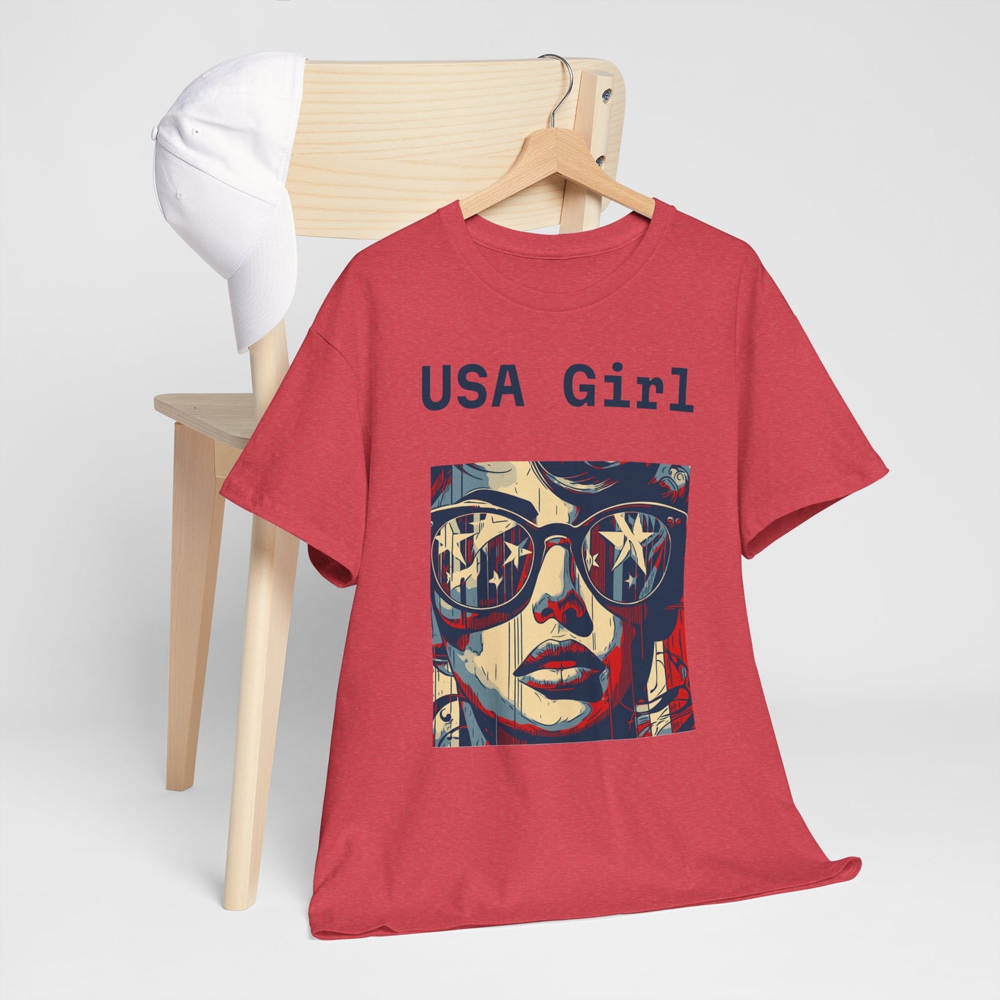 "USA Girl" - Amazing Unisex Heavy Cotton Short Sleeve Tee Shirts!