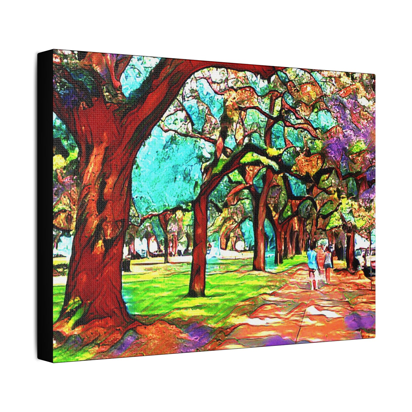 Walk in the Park- Art- Gallery Wrapped- Satin Stretched Canvas Gallery Wraps - No Frame Needed