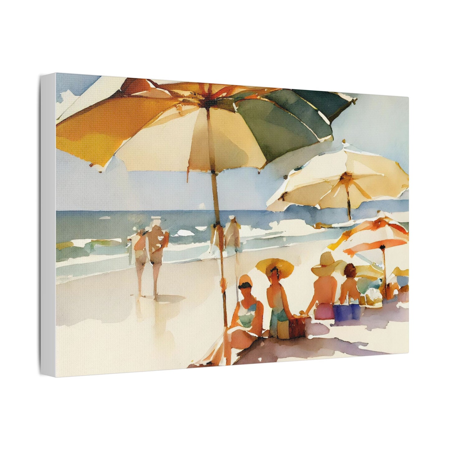 On the Beach- Art- Gallery Wrapped- Satin Stretched Canvas Gallery Wraps - No Frame Needed