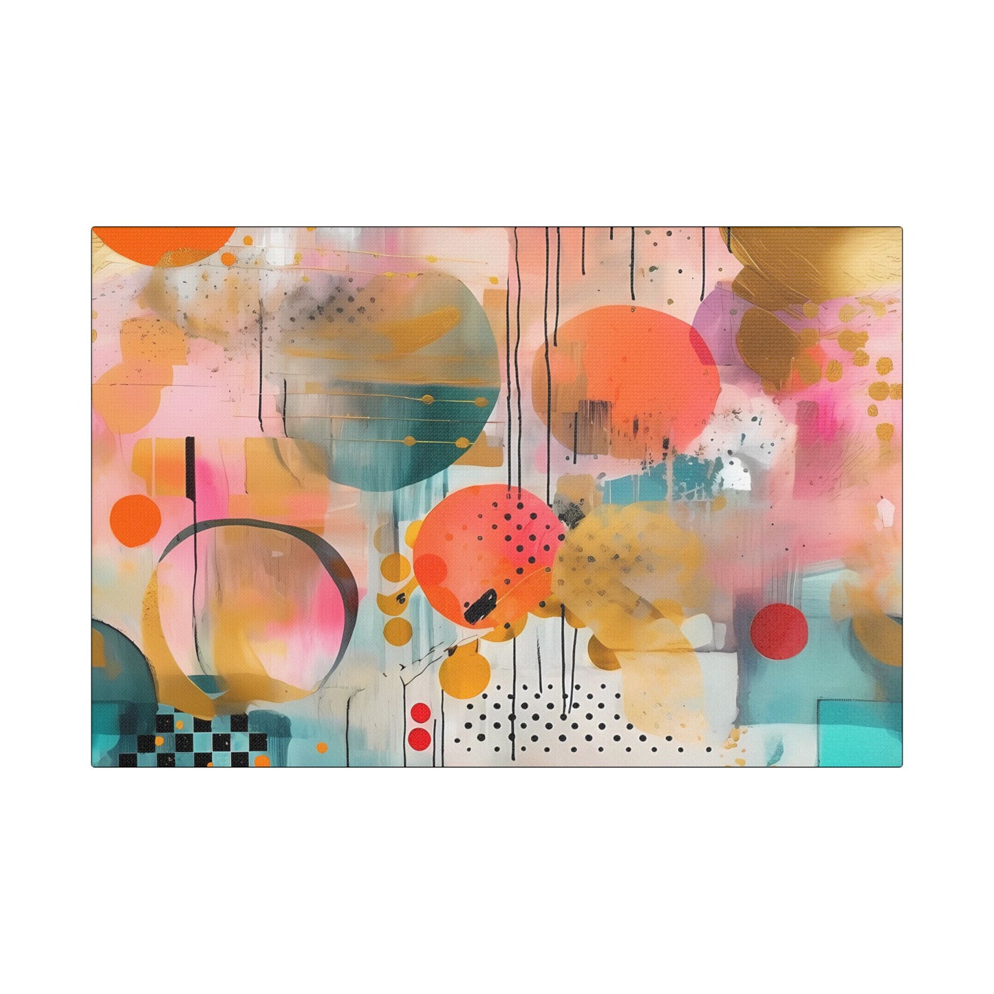 Abstract Designer Art- Gallery Wrapped- Satin Stretched Canvas Gallery Wraps - No Frame Needed