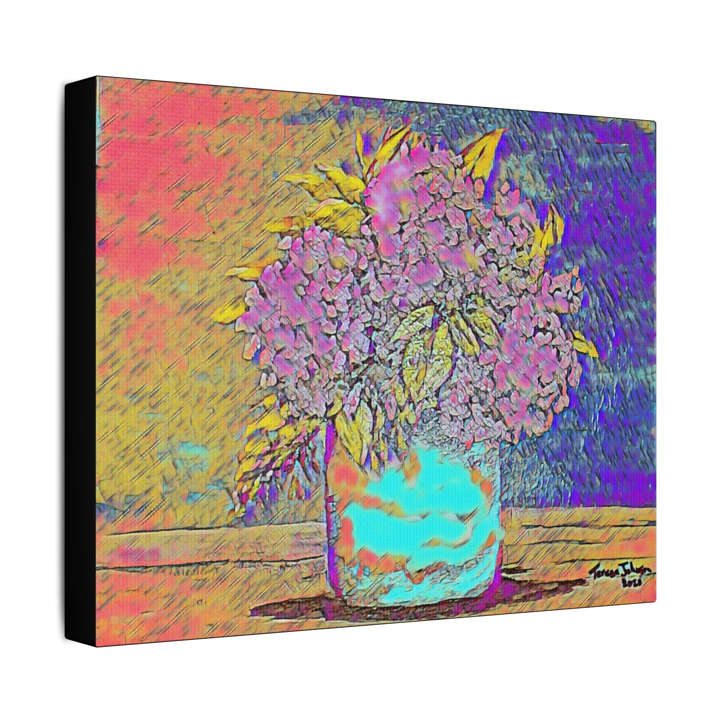 Old Fashion Hydrangeas - Art- Gallery Wrapped- Satin Stretched Canvas Gallery Wraps - No Frame Needed