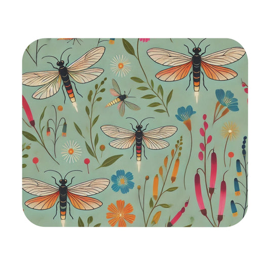 Fireflies and Garden Flowers Mousepad