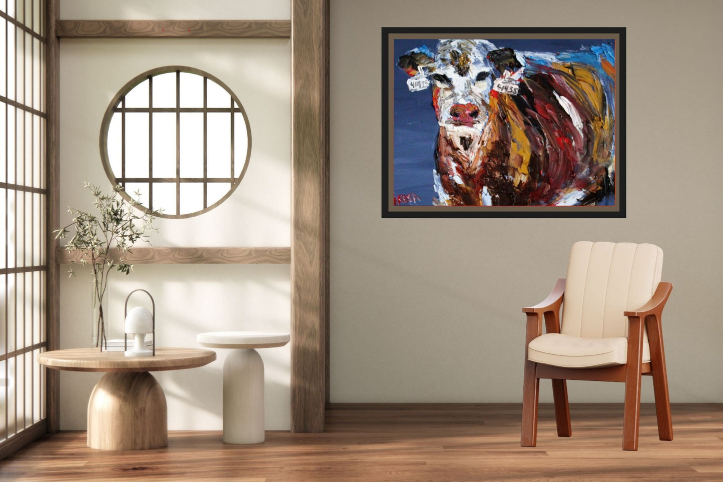 Pose for Me | Original Teresa Johnson Cow Art | Abstract Animal | Giclee Paper- Wood- Metal- Canvas