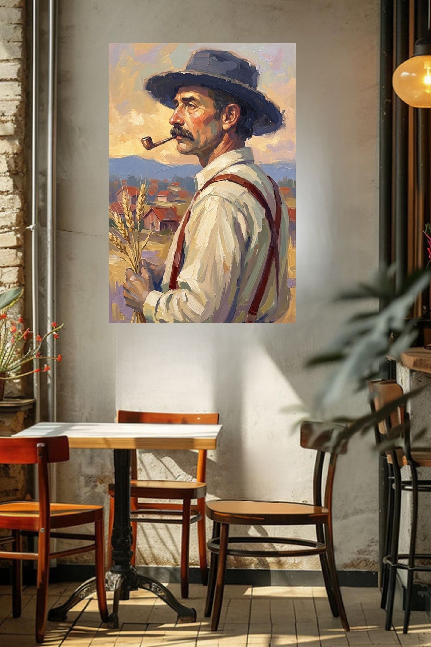 Farmer Man | Vintage Farm Print |Teresa Johnson Rural Wall Art | Harvest Impressionist Print | Giclée Paper • Wood • Metal • Canvas