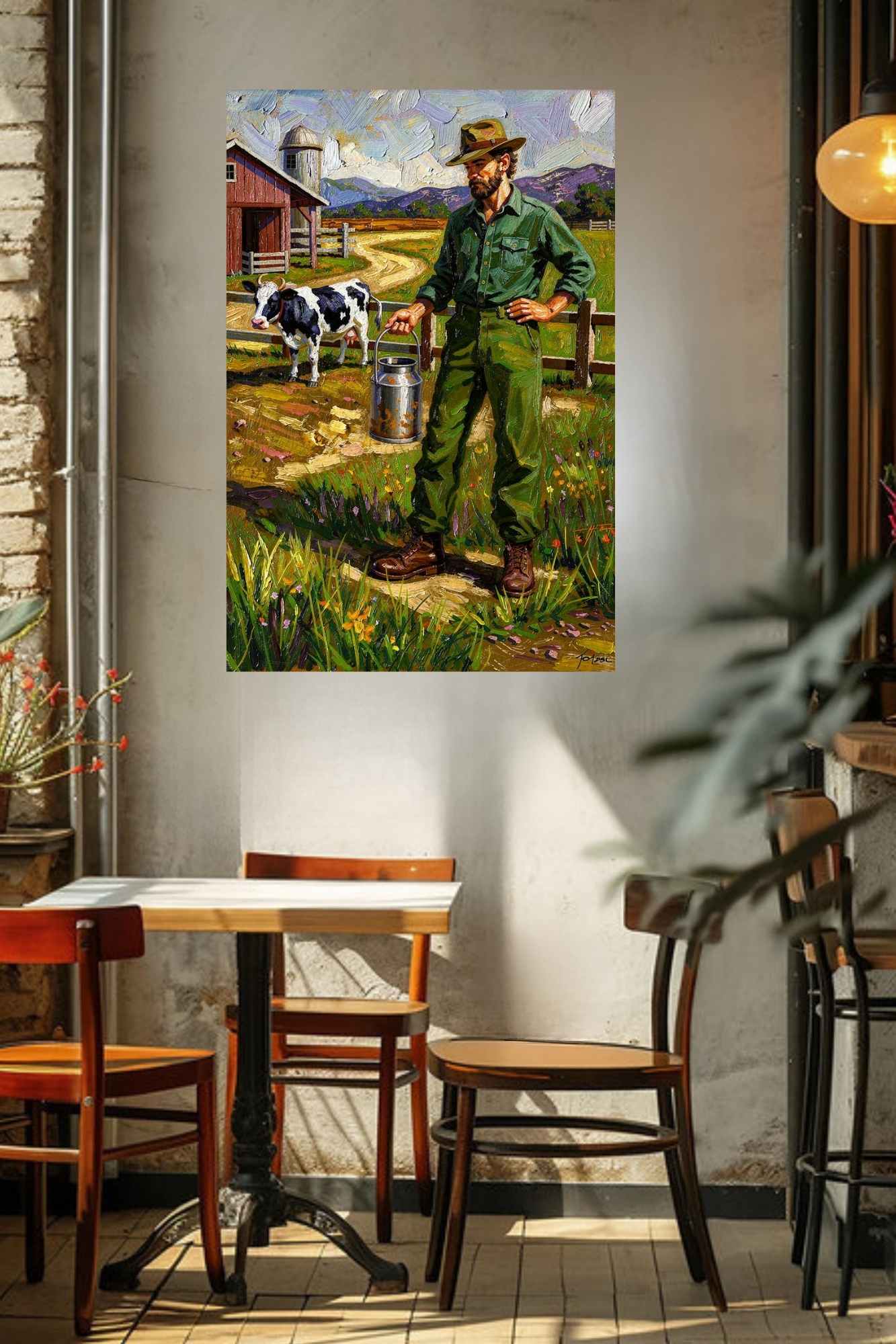 Dairy Farmer| Farm Cow Art| Giclee Paper- Wood- Metal- Canvas