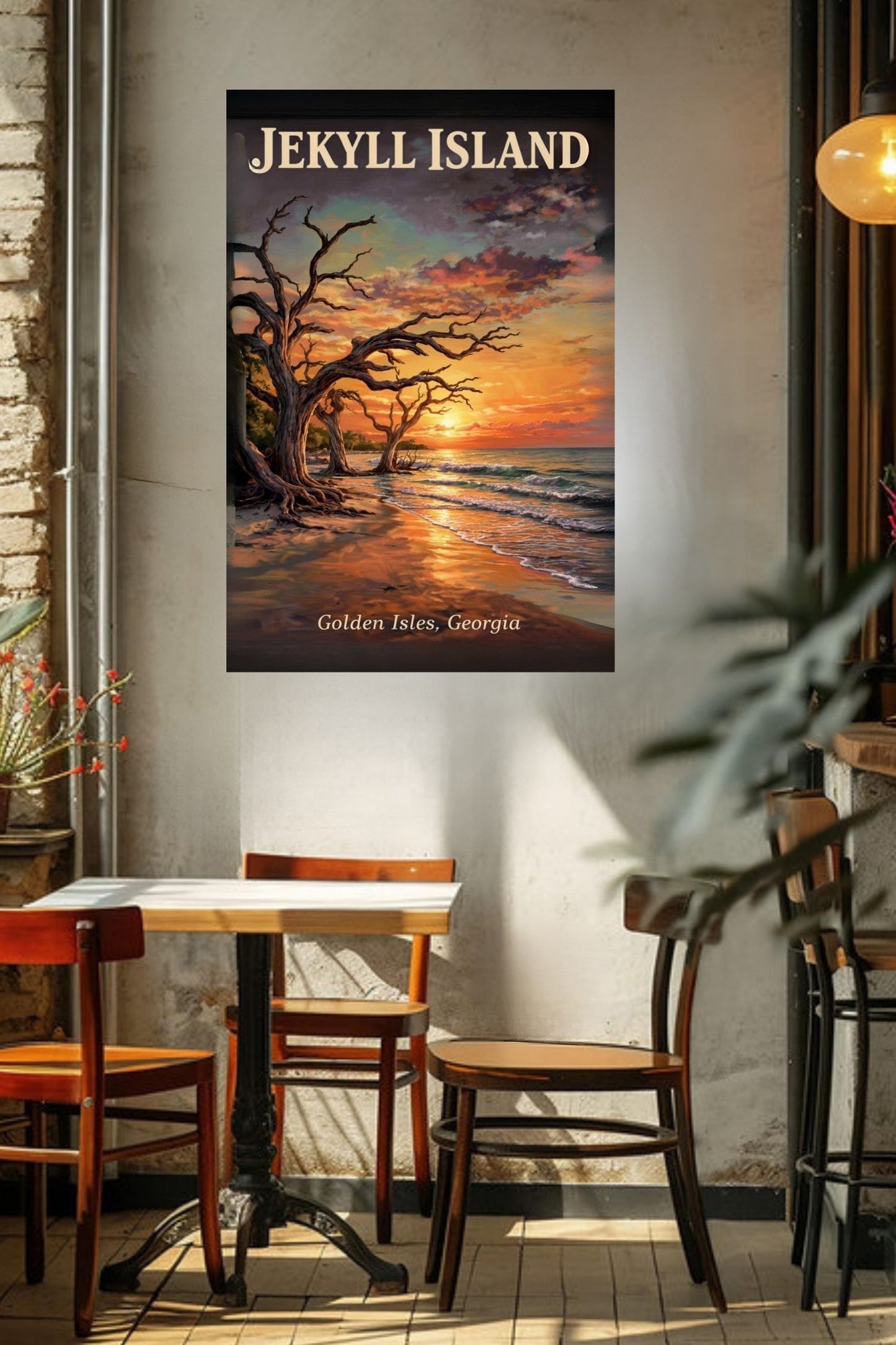 Jekyll Island |Driftwood Print| Beach at Sunrise| Ocean Beach Art Print| Travel Poster| Giclee Paper- Wood- Metal- Canvas