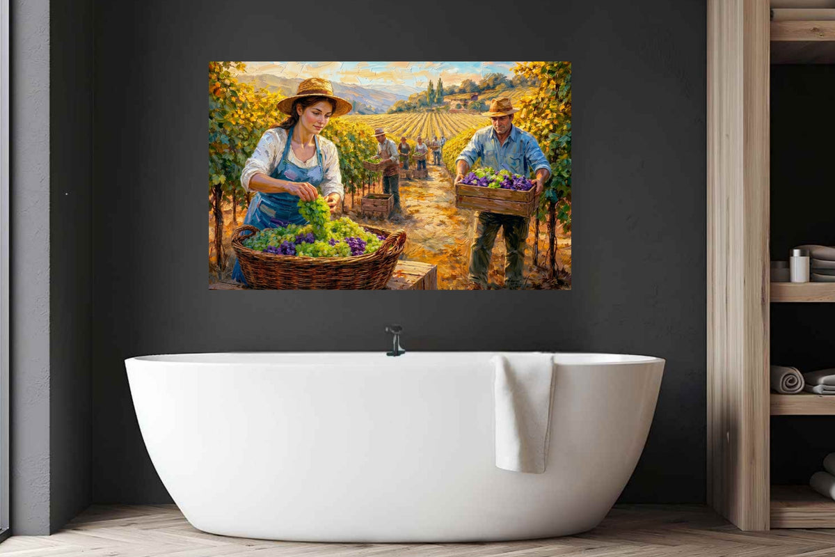 French Vineyard Harvest | Wine Country Art | Giclée Paper • Canvas • Birch Wood • Metal Panels