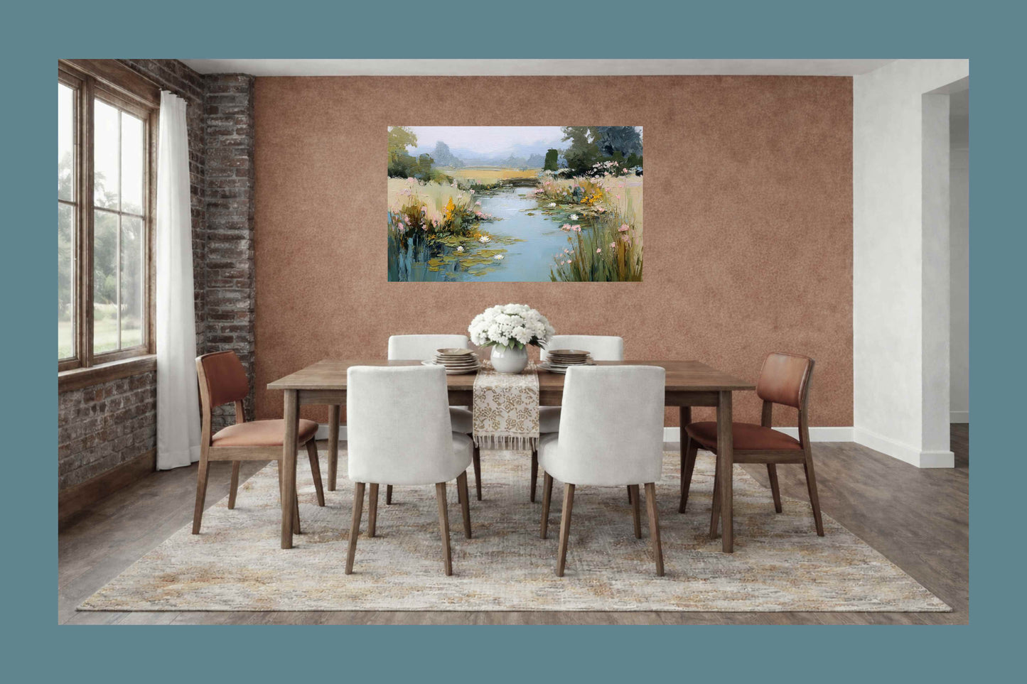The Lily Pond – Impressionist Water Garden Painting, Lily Pad Pond Wall Art, Giclee Paper- Wood- Metal- Canvas