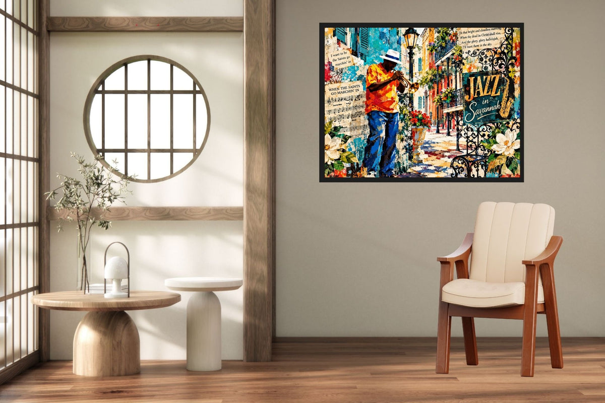 Savannah Jazz & Southern Soul | Vintage Music Collage Art | Giclée Paper • Wood • Metal • Canvas