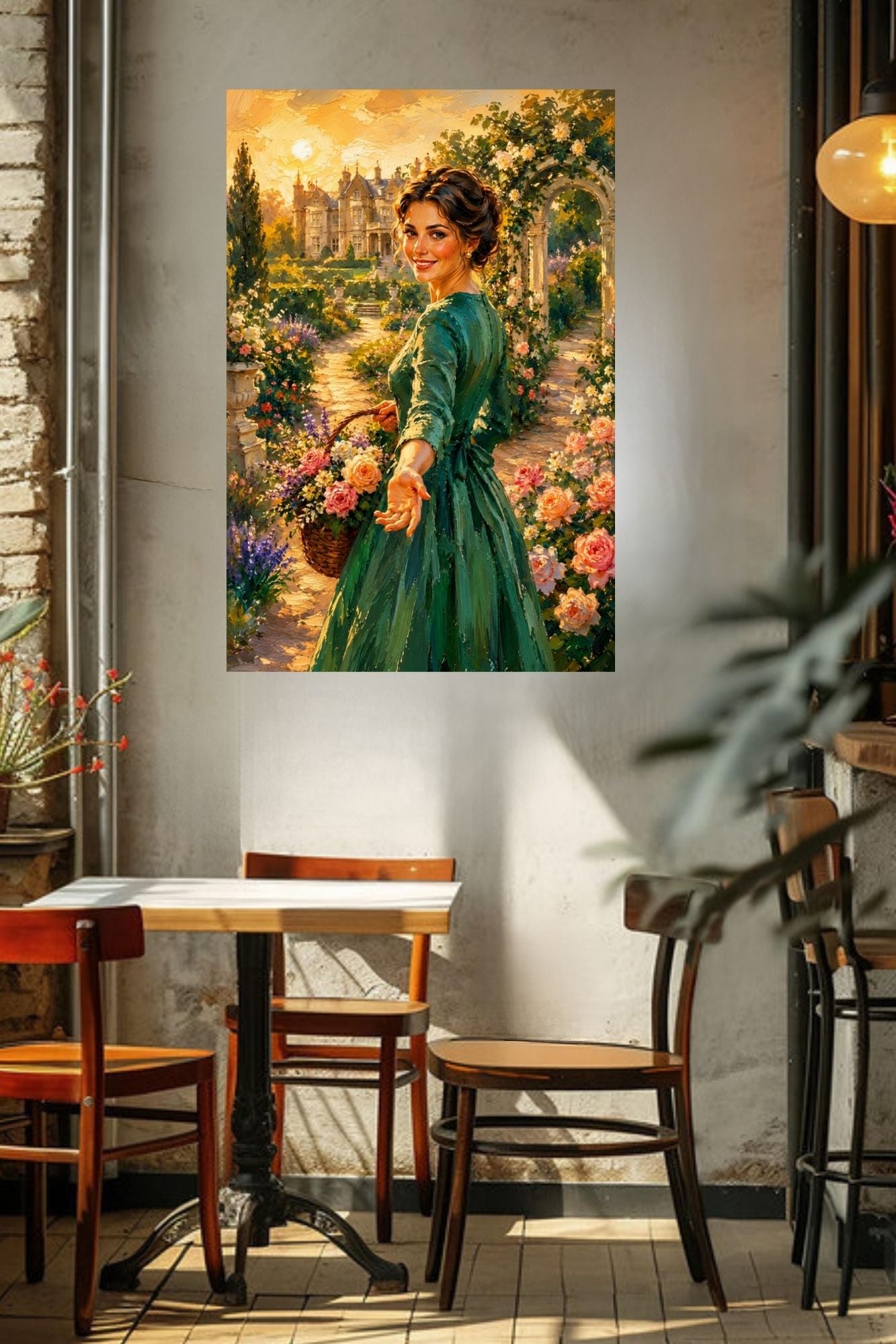 Join Me in my Garden | Romantic Garden Path | Impressionist Garden Wall Art | Giclée Paper • Wood • Metal • Canvas