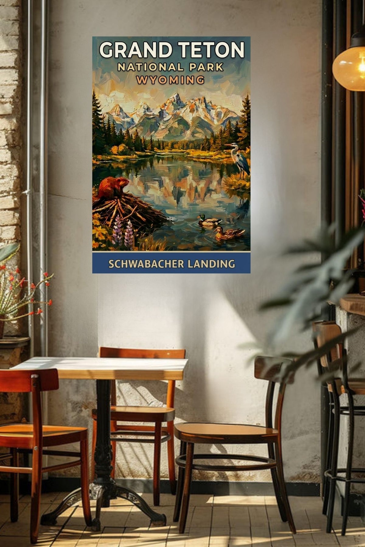 Schwabacher Landing| Grand Teton Mountain| Impressionist Print| Giclee Paper- Wood- Metal- Canvas