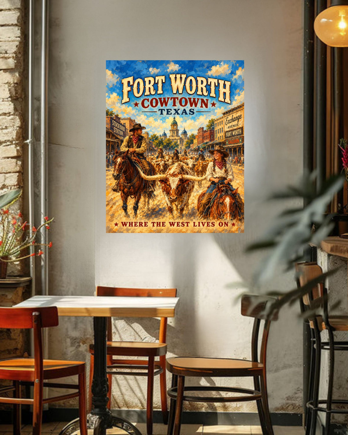 Where The West Lives On-Ft Worth Texas| Prints Canvas Wood Or Metal Art
