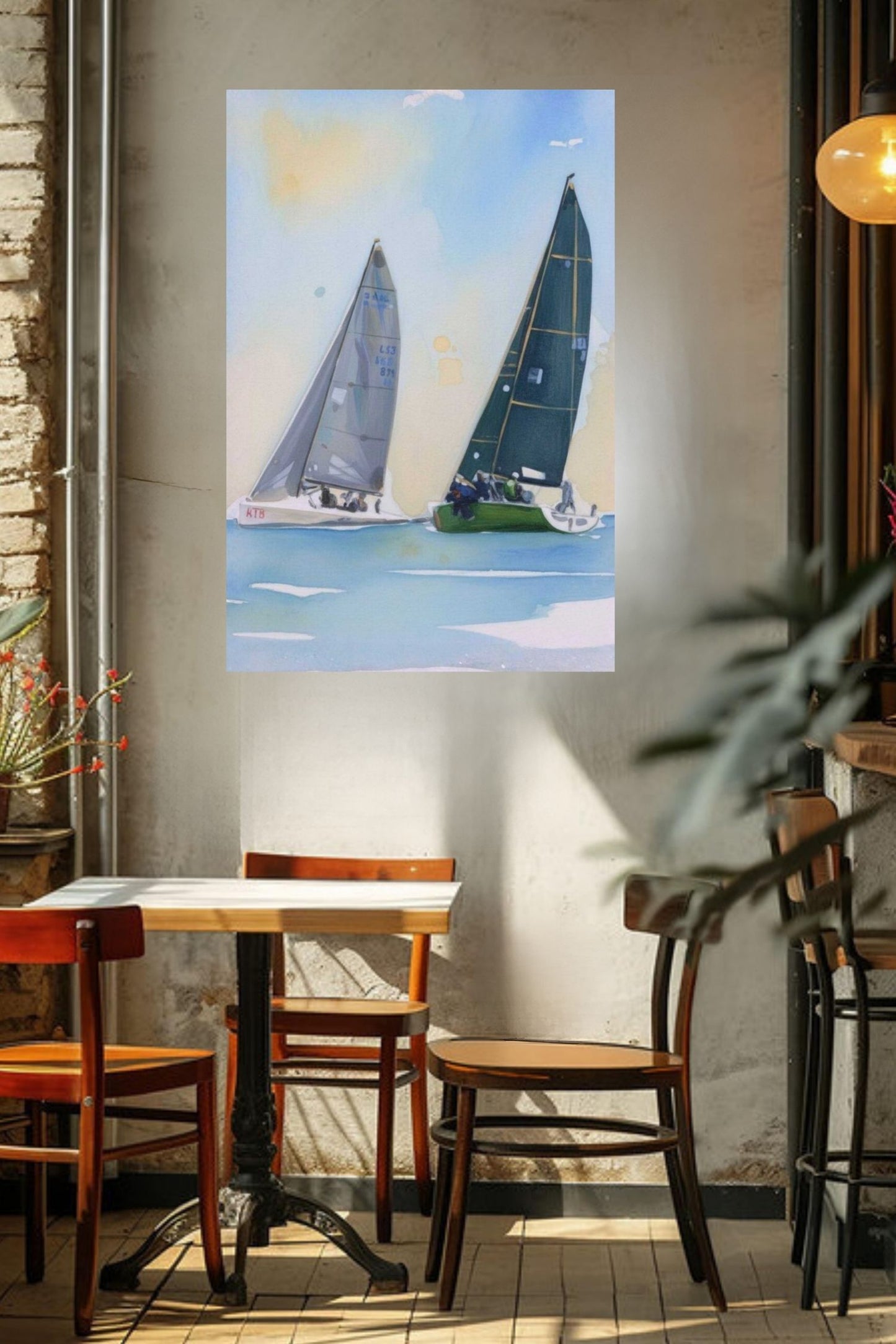 Summer Days Sailing Boats | Water Sports Art| Giclee Paper- Wood- Metal- Canvas