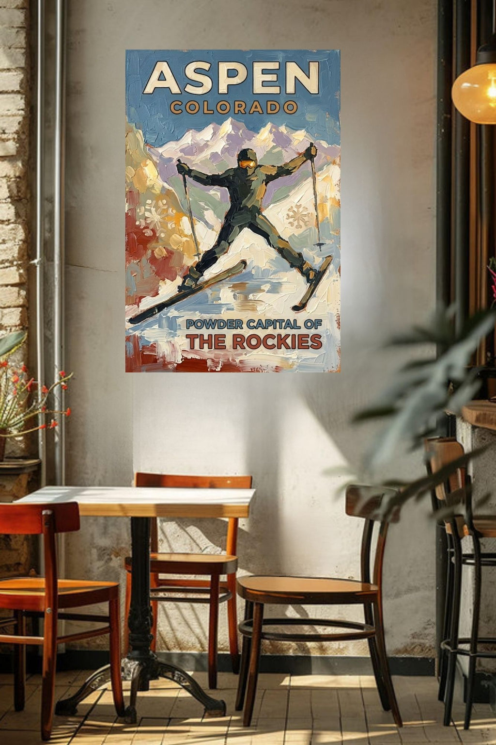 Aspen Colorado Powder Capital Of The Rockies| Snow Print| Giclee on Paper - Wood - Metal - Canvas