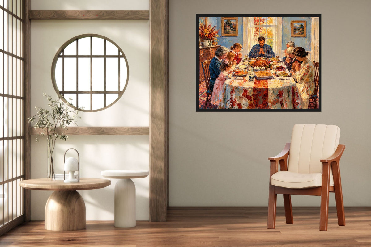 Happy Thanksgiving Give Thanks| Celebrate The Holiday- Giclee Paper- Wood- Metal- Canvas