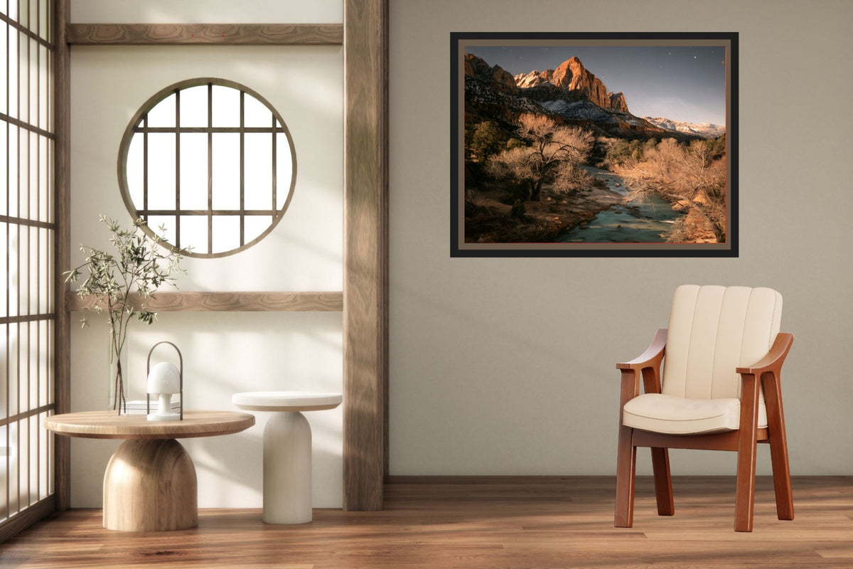 Last Light in Utah | Impressionist Mountain & River Landscape | Giclée Paper • Wood • Metal • Canvas
