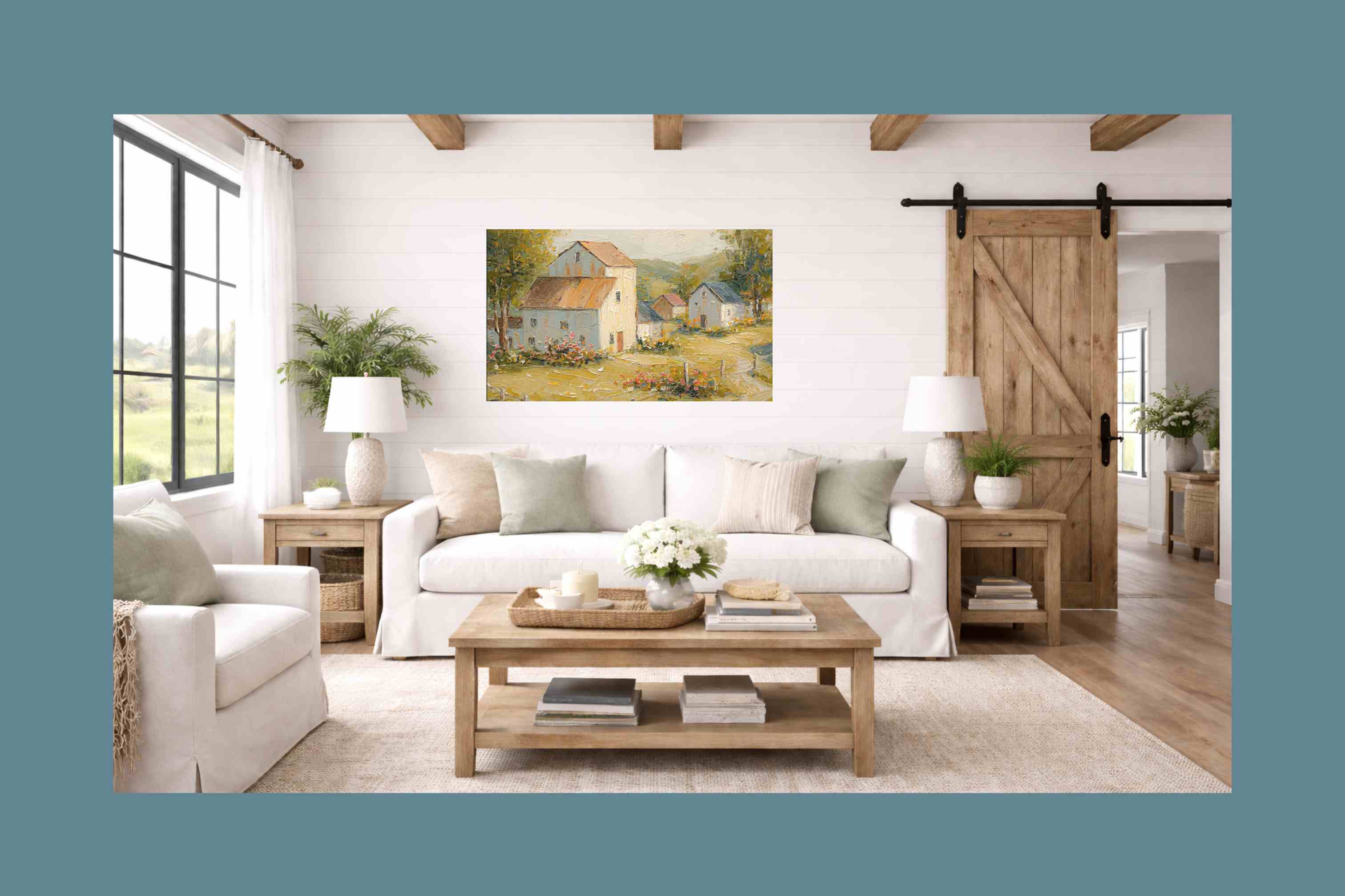 Tuscan Village Farmhouse |Impressionist Print| Italian Country| European Farmhouse Art| Giclée on Canvas, Wood, Metal & Fine Art Paper