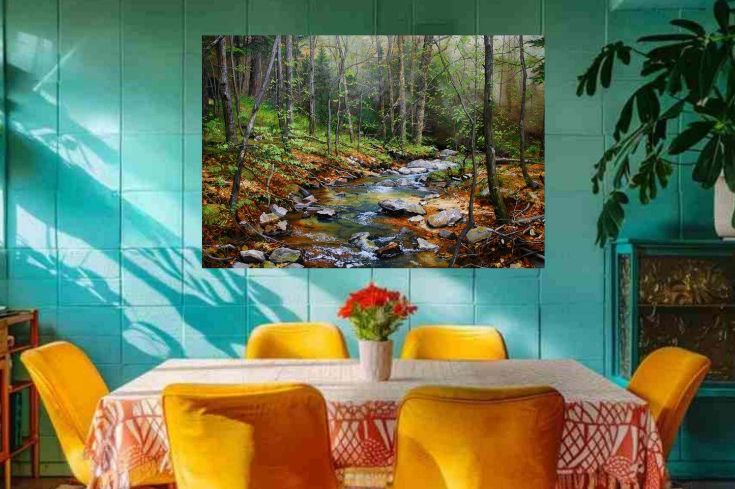 Peaceful Woodland Stream | Impressionist Print| Forest Creek Landscape | Nature Wall Art