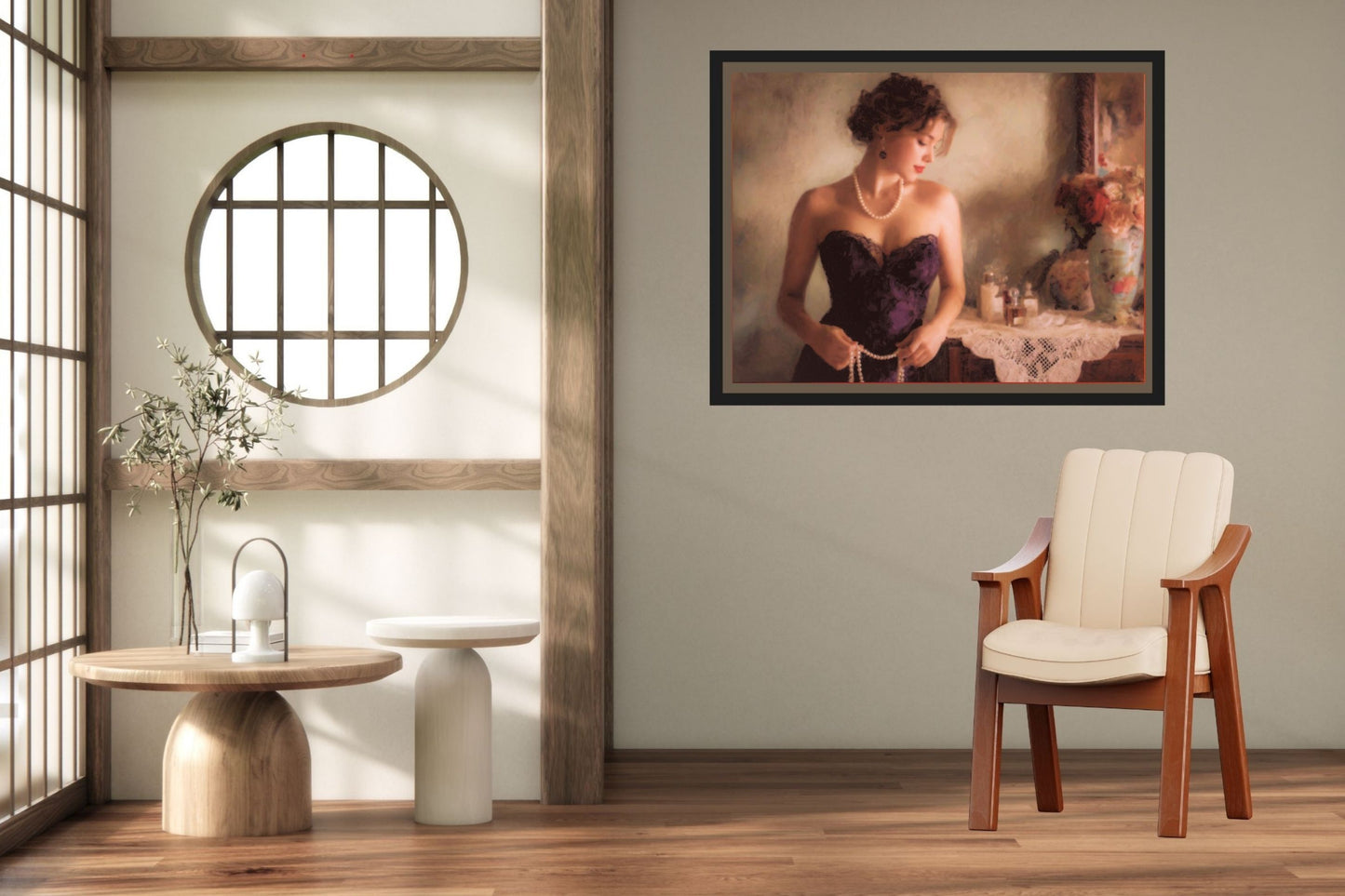 Quiet Elegance| Romantic Woman Print| Portrait Wall Print| Vintage Inspired Feminine Decor|Giclee Paper- Wood- Metal- Canvas
