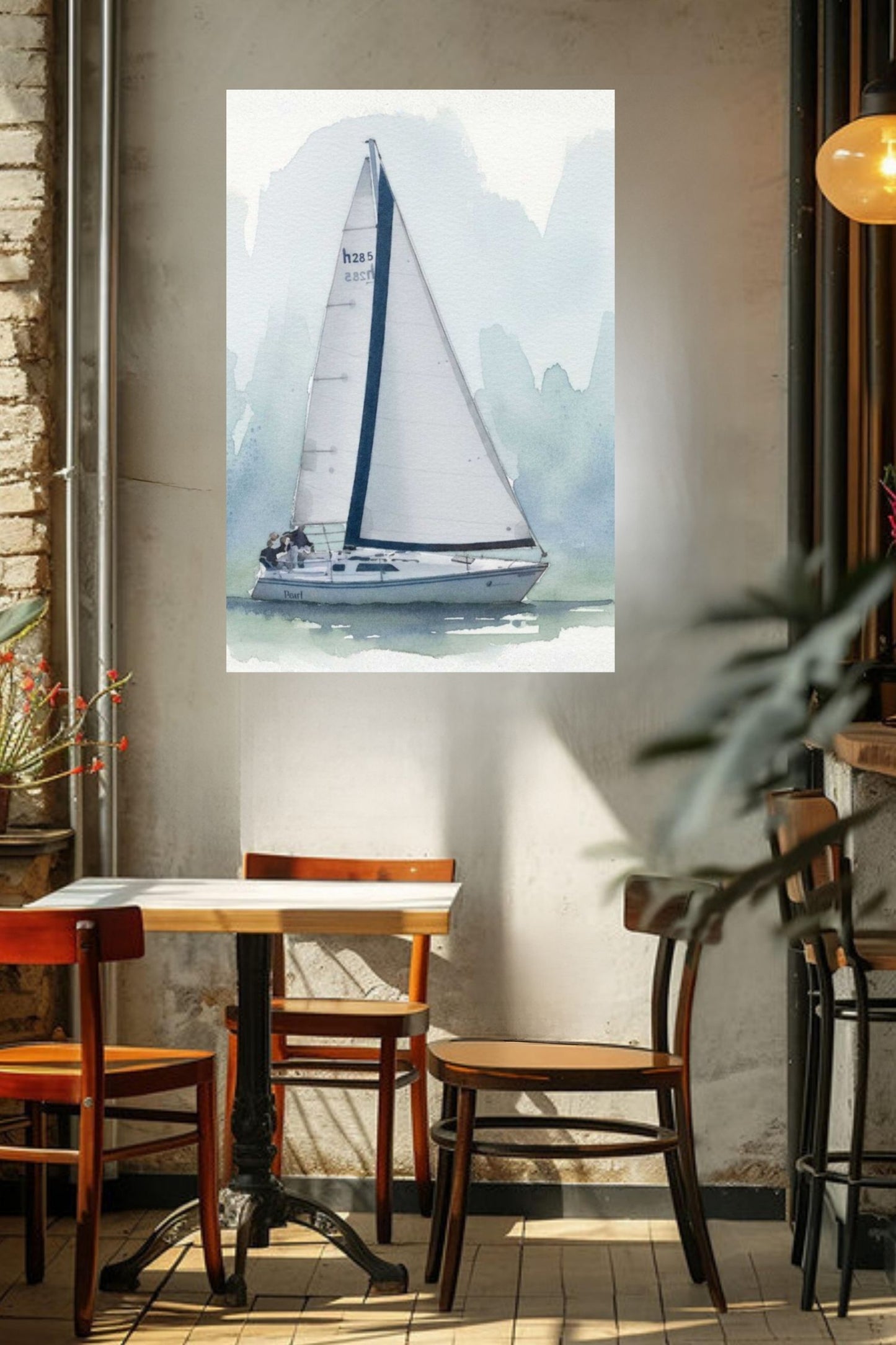 Sailing Boat | Water Sports Art| Prints, Giclee Paper, Giclee Canvas, Birch Wood, and Metal Panels