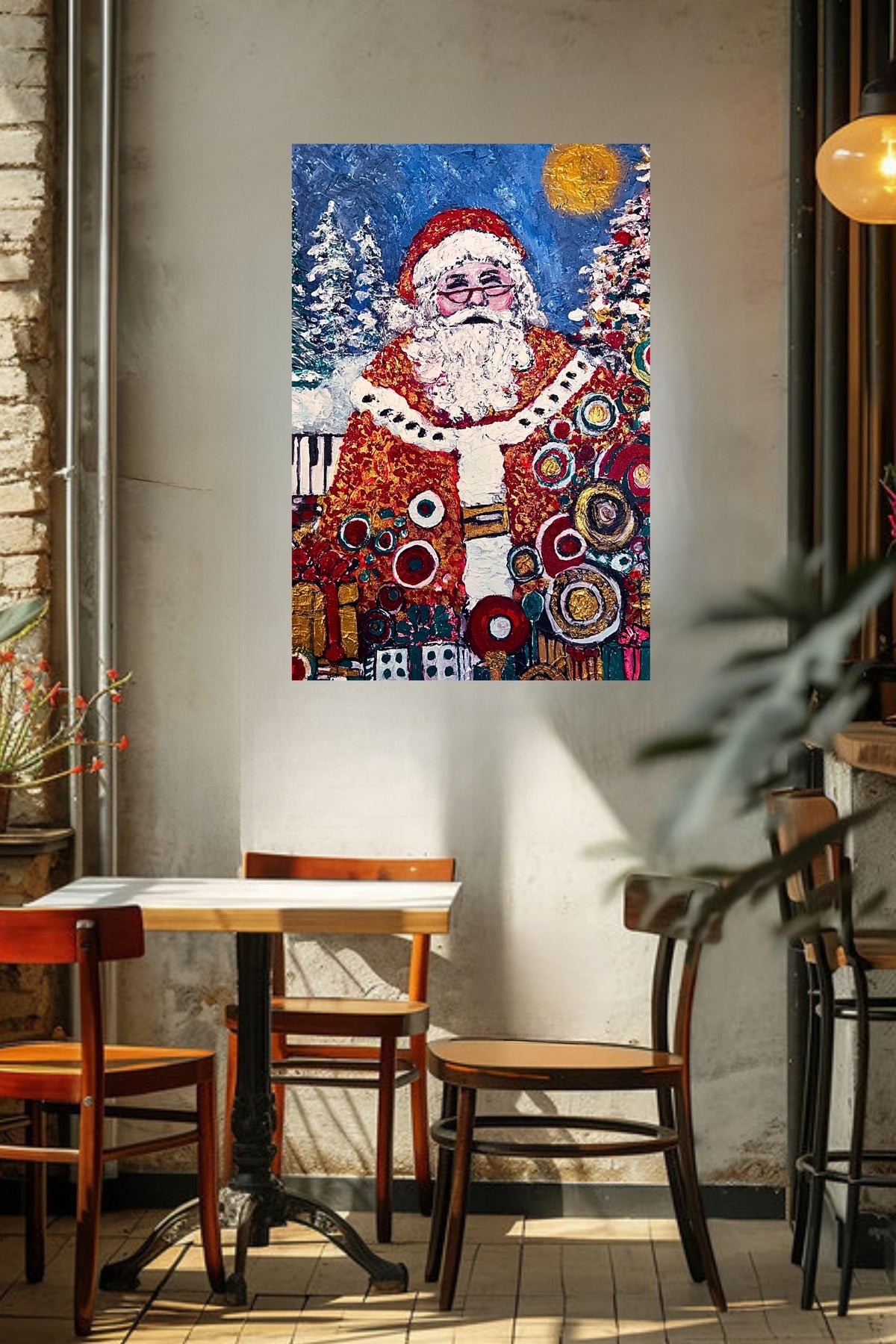 Santa's Magic | Vintage Style Christmas| Giclee Paper- Wood- Metal- Canvas