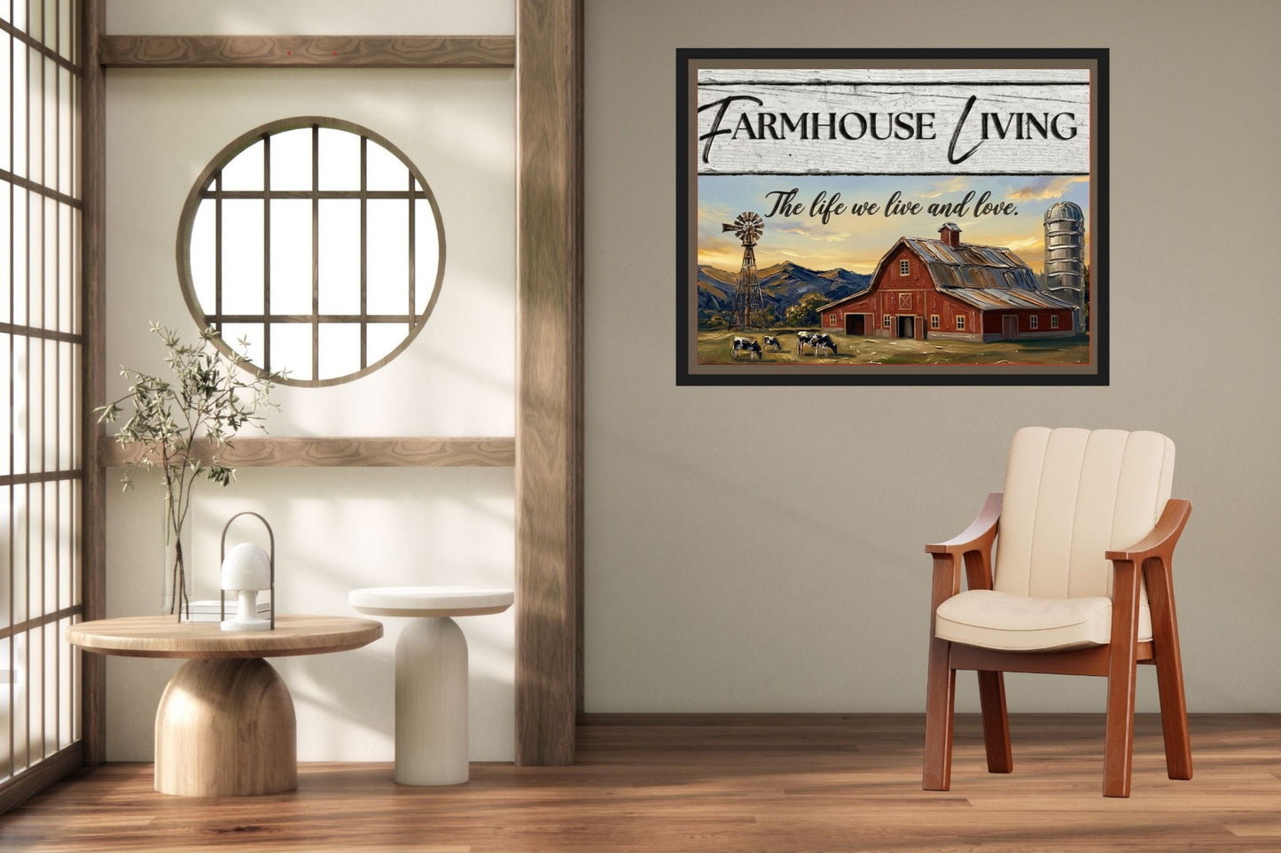 Farmhouse Living| The Life We Love And Live| Prints on Paper- Canvas- Wood- Metal  Panels